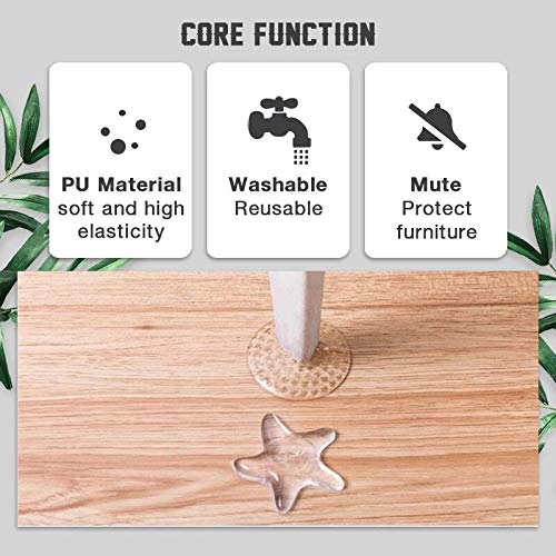 TTbuy Transparent Door Handle PU Crash Pad - Door Stopper Wall Protector - Clear, Quiet, Shock Absorbent Gel - Adhesive Bumper Protector, Wall Shield & Silencer for Door Handle (1 pcs, Starfish) - Thumbnail 2