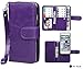 Case for iPhone 6/6S Plus,xhorizon TM FLK Premium Leather Folio Wallet Magnetic Purse Flip Book Style Multiple Card Slots Cash Case Cover for iPhone 6 Plus/6S Plus (Purple)