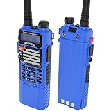 Baofeng Blue UV-5R V2+ w/ 3800mah Extended Battery (USA Warranty) Dual-Band 145-155/400-480 MHz FM Ham Two-way Radio, Improved Stronger Case, Enhanced Features