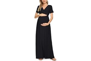 Xpenyo Maternity Maxi Dress Women Casual Wrap Long Baby Shower Pregnancy Dresses