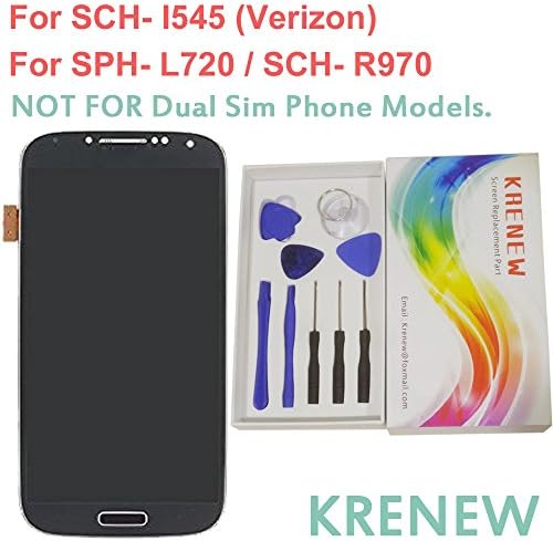 KRENEW Touch Screen Replacement Digitizer Glass LCD Display Assembly for Samsung Galaxy S4 (SCH-I545 / SPH-L720 / SCH-R970 BLACK)