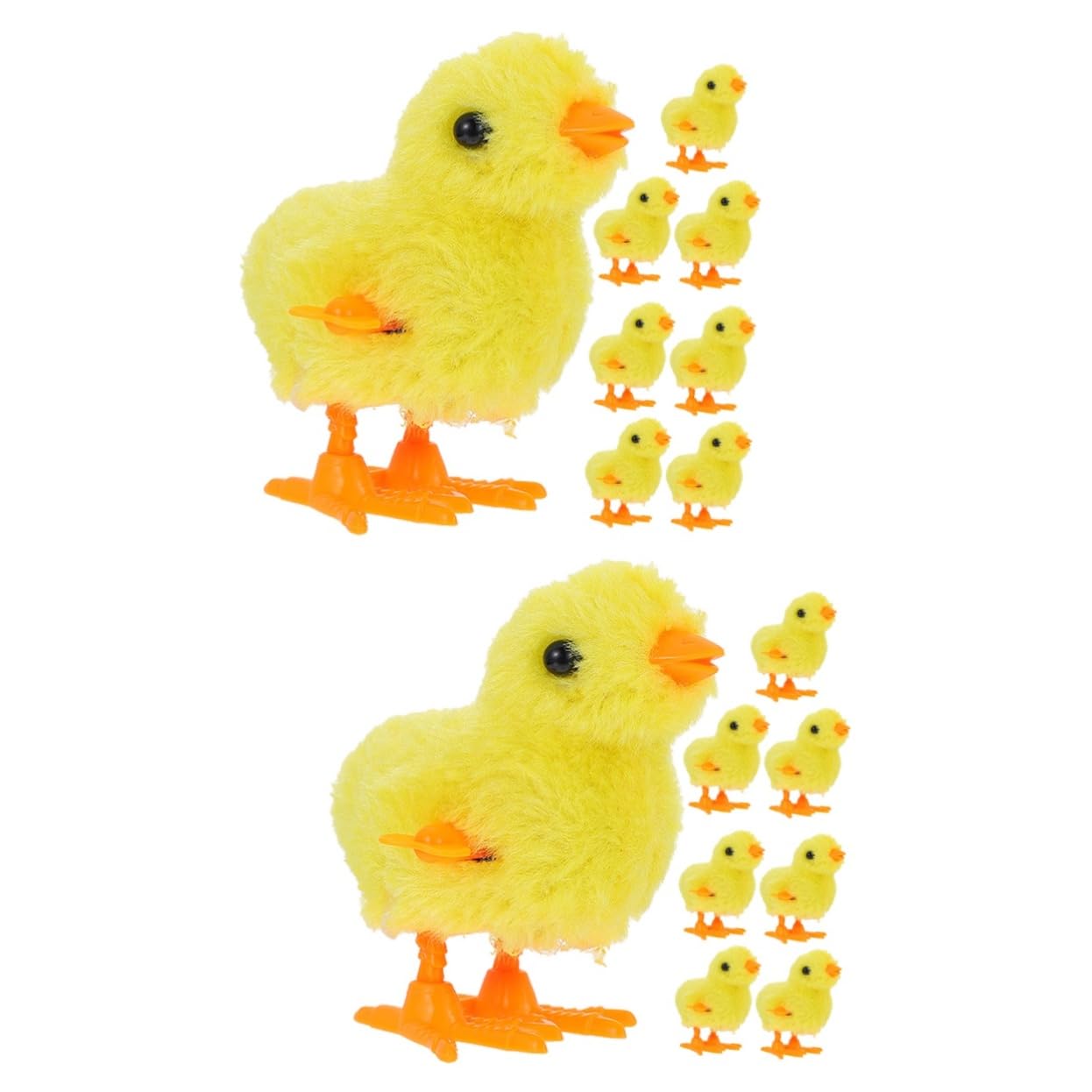 HEMOTON 20 Pack Wind Up Chick Toys Plastic Jumping Chick Plush Chicken Toys for Kids Easter Chick Decor Goodie Bags Treasure Chest Party Favors Present