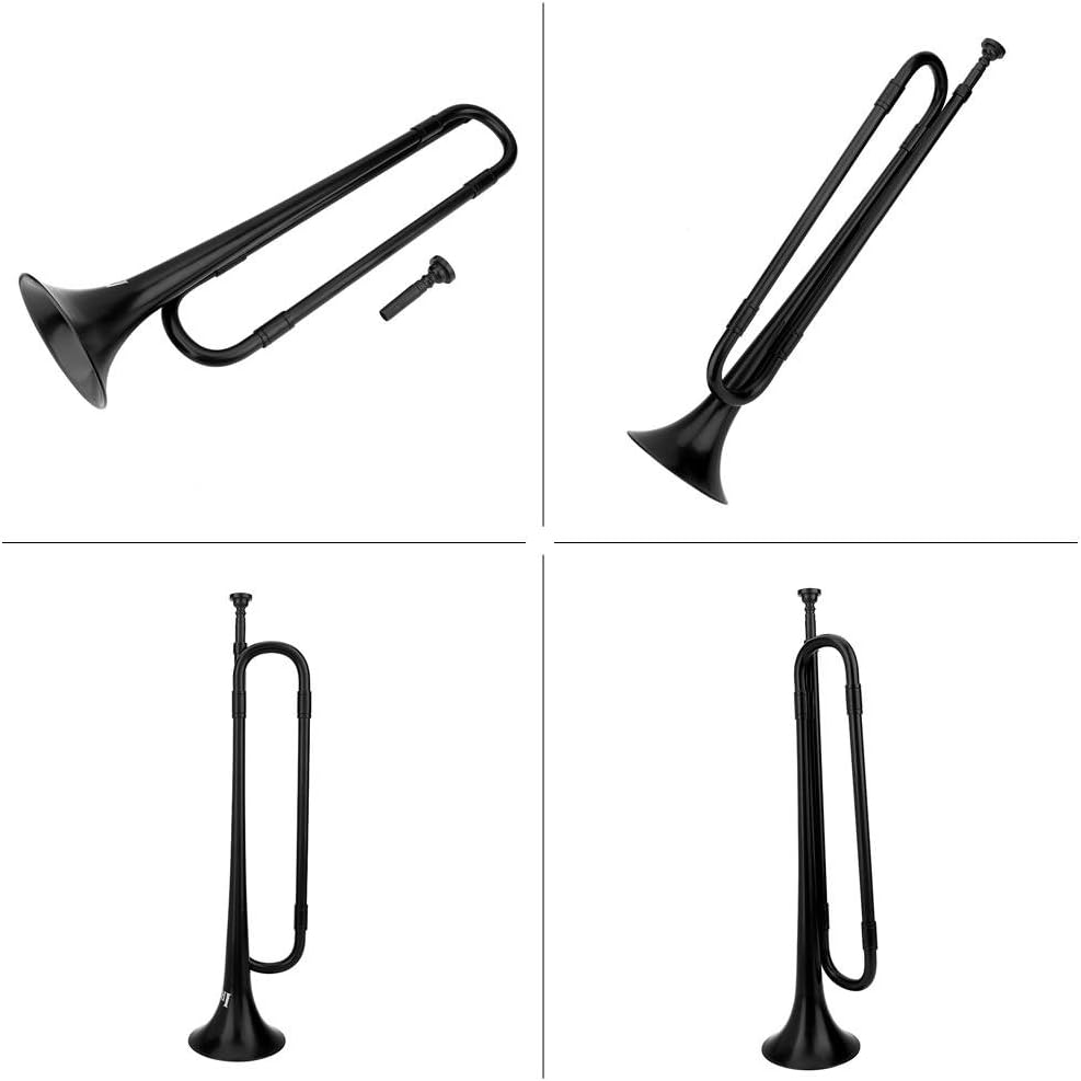 Alomejor Trumpet B Flat Bugle Cavalry Trumpet Environmentally Friendly Plastic with Mouthpiece for School Band Cavalry Miltary Orchestra(Black): Sports & Outdoors