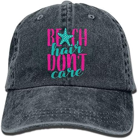 dfegyfr Men and Women Beach Hair Don't Care Vintage Jeans Baseball Cap Unisex44