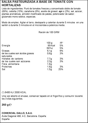 Gallo, Salsa Napolitana, Napolitaanse saus, 260 g - Afbeelding 3