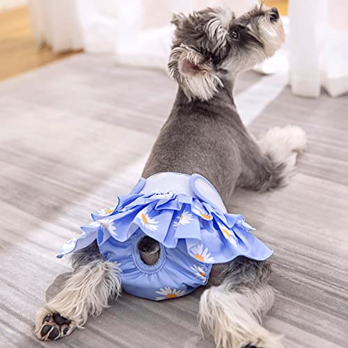BePetMia Washable Dog Diapers, Reusable Dog Diapers for Heal Dogs, Female Dog Diapers Sanitary Highly Absorbent (M: 40-55cm, 3-Packs)