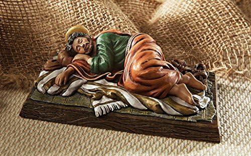 Sleeping Saint Joseph 6" L Figure, Resin -- 4.75 x 3.75 x 5" H