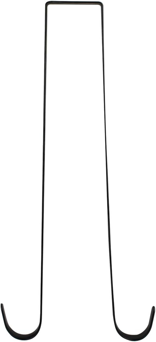 Wreath Hangers - IEBUOBO 15-inch Double-Sided Wreath Hook on The Door-Large Wreath for Christmas, Metal Hook Wreath, Front Door Hanger-with 2 Double-Sided Hooks, can Hold 2 Wreaths-Durable Metal (Black)