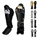 Top King Shin Guard Protector for Protection in Muay Thai, Boxing, Kickboxing, MMA (Black/Black,L)
