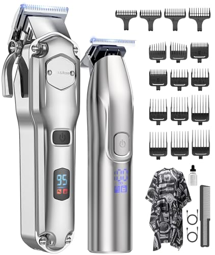 Jack&Rose Clippers and Trimmers Set, Cordless Hair Clippers, Beard trimmer for Men Hair Cutting Kit, Rechargeable Electric Hair Clippers, IPX7 Waterproof Hair Trimmer with Travel Bag