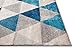 Well Woven Isometry Blue & Grey Modern Geometric Triangle Pattern Area Rug 3'3 x 5 Soft Shed Free Easy to Clean Stain Resistant