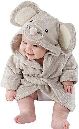 Baby Boys Bathrobe Sleepwear Tracksuit Thicken Cute Cartoon Animal Hooded Robe