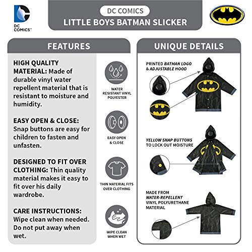 DC-Comics-Little-Boys-Batman-or-Superman-Slicker-and-Umbrella-Rainwear-Set
