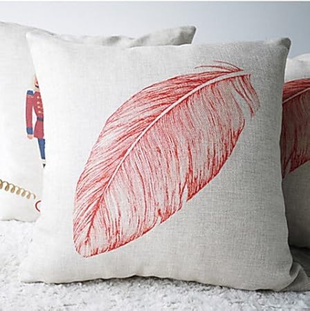 Artistic Large Decorative Pink Feather Cushion Cover Pillow Case