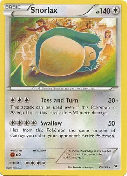 Amazon Com Pokemon Snorlax 77 124 Xy Fates Collide Toys Games