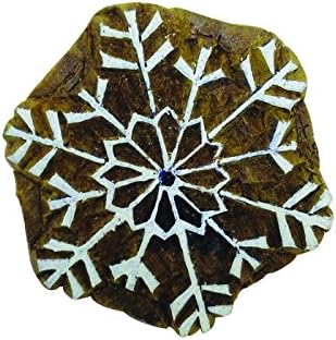 Floral Pattern Round Hand Carved Textile/Wood Stamp Printing/Blocks Wooden/Block