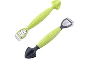 2 Pcs Lemon Zester Bar Tool, Multifunctional Orange Lemon Zester Citrus Reamer Lime Squeezer Cheese Grater, Plastic & Stainle