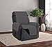 Linen Store Quilted Reversible Microfiber Pet Dog Couch Furniture Protector Recliner Cover (Black / Gray)
