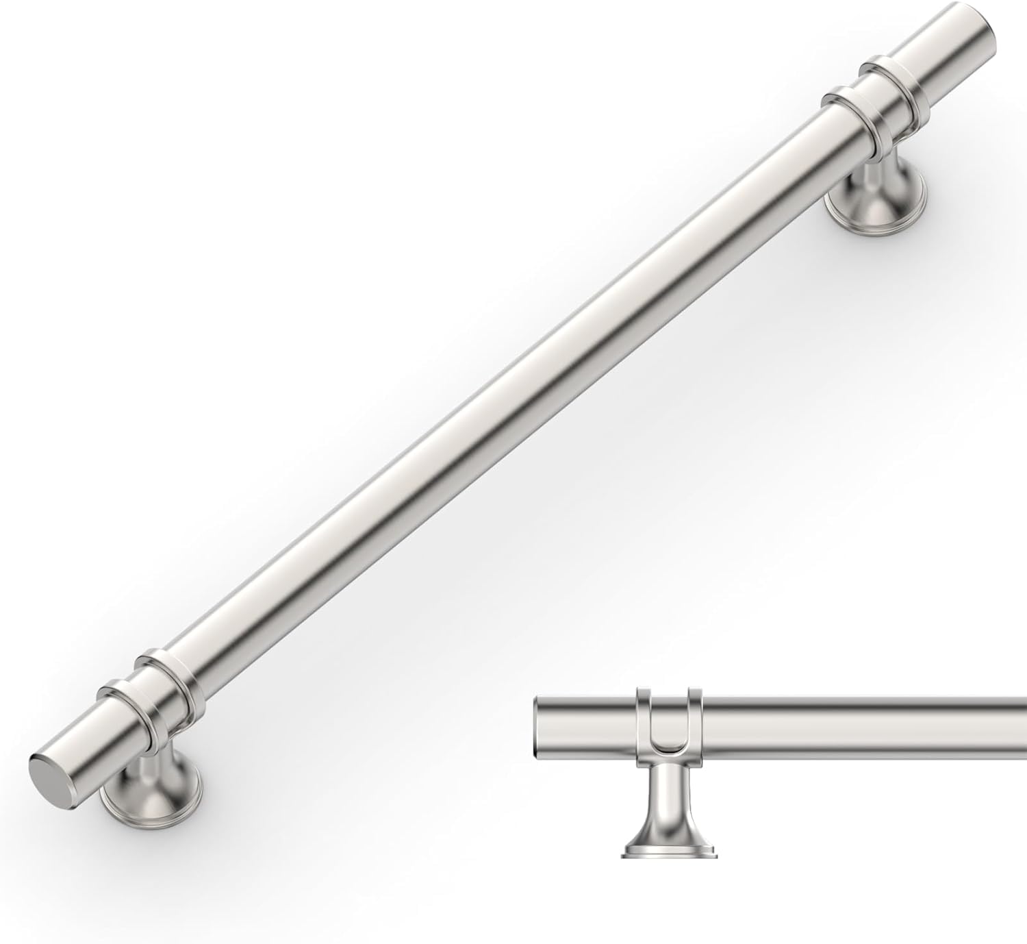 Amerdeco 10 Pack Brushed Satin Nickel Cabinet Pulls 10 Inch(256MM) Hole Centers Kitchen Cabinet Handles Cabinets Hardware Drawer Pulls AM002 — image 1