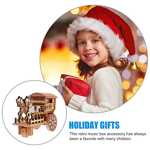 Totority Electric Horse Toy Music Horse Carriage Toy Horse and Cart