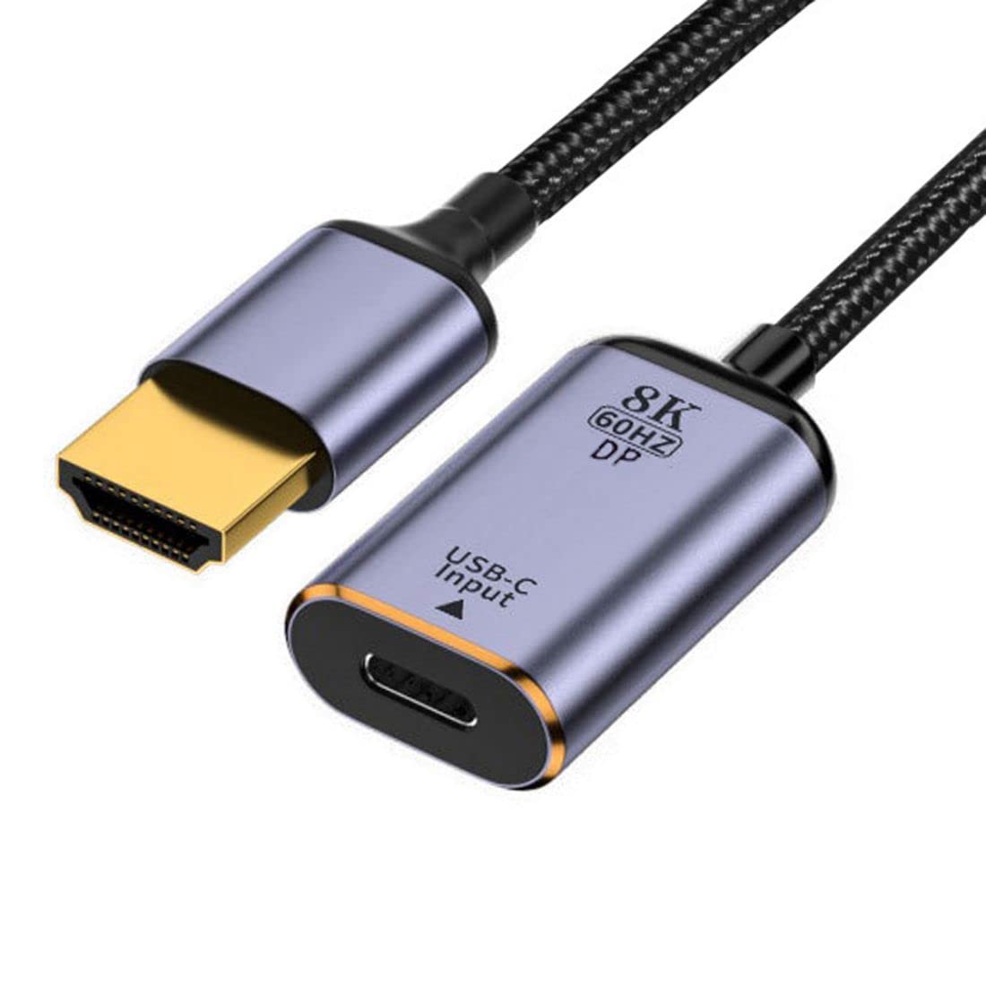 chenyang CY USB C to HDMI Cable,USB Type C Female Input to HDMI Male Output HDTV Cable 8K@60hz 4K@120hz for Tablet Phone Laptop