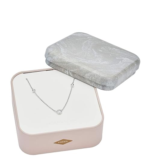 Fossil Damen-Kette ohne Anhänger 925 Sterlingsilber zirkonia JFS00453040