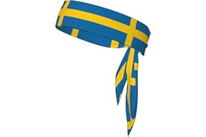 WZYWHJ Swedish flag Printing Headbands,Sports Head Tie,Headband for Men and Women,Hair Band for Running Workout Football