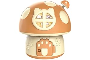 Beaupretty Mushroom-Shaped Coin Box, Cartoon Piggy Bank Money Jar, Sturdy Brown Coin Storage Pot