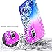 Galaxy S5 Case with Tempered Glass Screen Protector for Girls Women Kids, NageBee Glitter Liquid Sparkle Bling Floating Waterfall Shockproof Durable Cute Case for Samsung Galaxy S5 -Purple/Blue