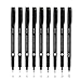 Set of 9 Black Micro-Pen Fineliner Ink Pens - Fine Point Micro-Line Pen, Waterproof Archival ink - Multiliner - Sketching, Anime, Artist Illustration, Technical Drawing, Office Documents, Scrapbooking