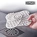 Shower Drain Hair Trap with Stickers, Hair Catcher Shower Drain, Silicone Drain Hair Catcher … (3 PACK, White)
