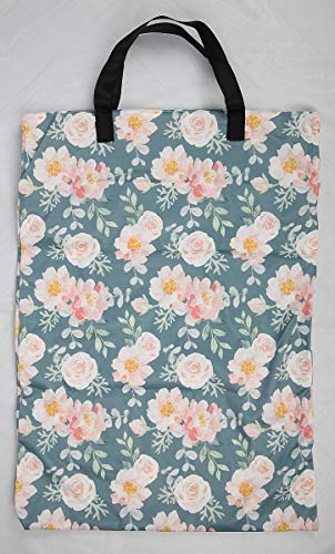 Large Hanging Wet/Dry Cloth Diaper Pail Bag for Reusable Diapers or Laundry (Rose) - Thumbnail 2