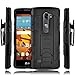 LG Escape 2 Case, LG Spirit LTE Case, Starshop [Heavy Duty] Dual Layers with Kickstand and Locking Belt Clip with Premium Screen Protector Black