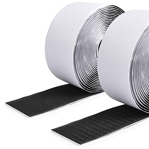 Self Adhesive Hook and Loop Tape, IKOCO 2 Inch Black Sticky Back Tape Self Adhesive Fastener 5.5 Yards