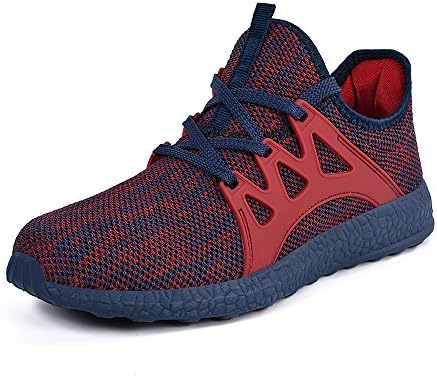Mxson Men's Casual Sneakers Ultra Lightweight Breathable Mesh Sport Walking Running Shoes, Red Blue, 11 D(M) US