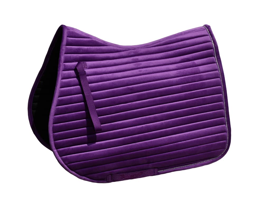 Rhinegold Diamante Channel Quilt GP Saddle Pad-Cob-Violet