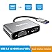 Ray Cue USB 3.0 to HDMI VGA Adapter, USB to HDMI VGA Sync Output, 1080P Video Graphics Converter for Multiple Monitors, Support Windows 7/8/10 ONLY[ NO MAC OS & Linux & Vista ]