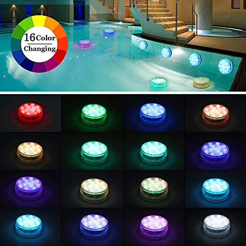 Goodking Submersible LED Lights with Remote (RF), Suction Cups,