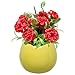 MyGift Wall Mounted 4 Inch Ceramic Yellow Plant Sconce, Decorative Flower Cactus Succulent Planter Vase