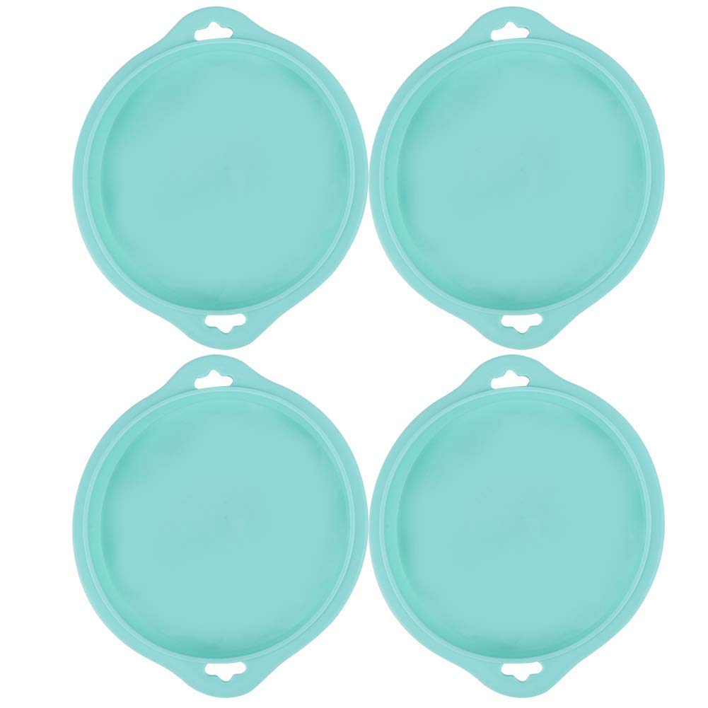 HERCHR 5.7 inch Cake Tin, Round Layer Cake Tins Pans Set of 4 Silicone Cake Mould Baking Pan Non-Stick Bakeware Set for Wedding, Christmas, Birthday