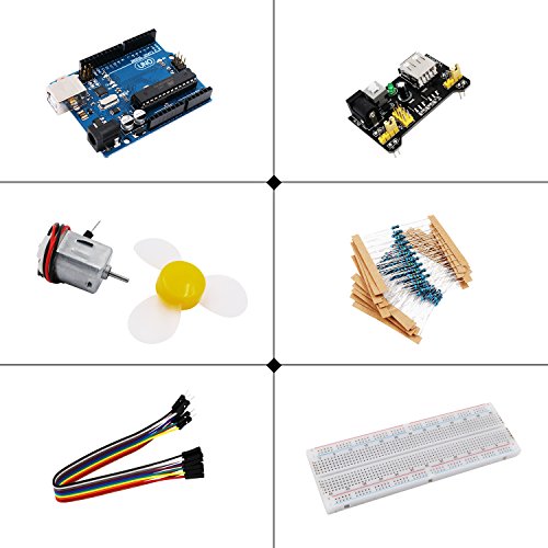 LAFVIN The Basic Starter kit for Arduino with UNO R3, Breadboard, LED, Resistor,Jumper Wires and Power Supply