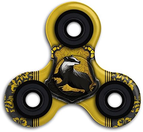 Harry Potter Hufflepuff Logo EDC Tri Fidget Spinner Hand Spinner Finger Spinner Finger Toy Relieve Stress High Speed Focus Toy For Adult And Children