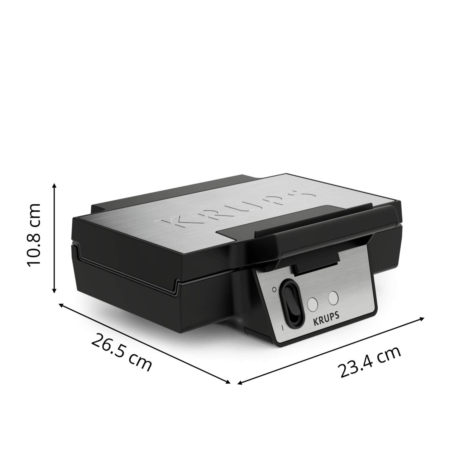 Krups FDK Iconic Waffeleisen, 850 W, keramikbeschichtete Antihaft-Platten, ikonisches Design, vertikale Aufbewahrung, benutzerfreundlich, Schwarz/Edelstahl, FDK261 7