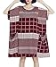ELLAZHU Women Summer Plaid Loose Plus Size Short Sleeves Dress GA621 Red
