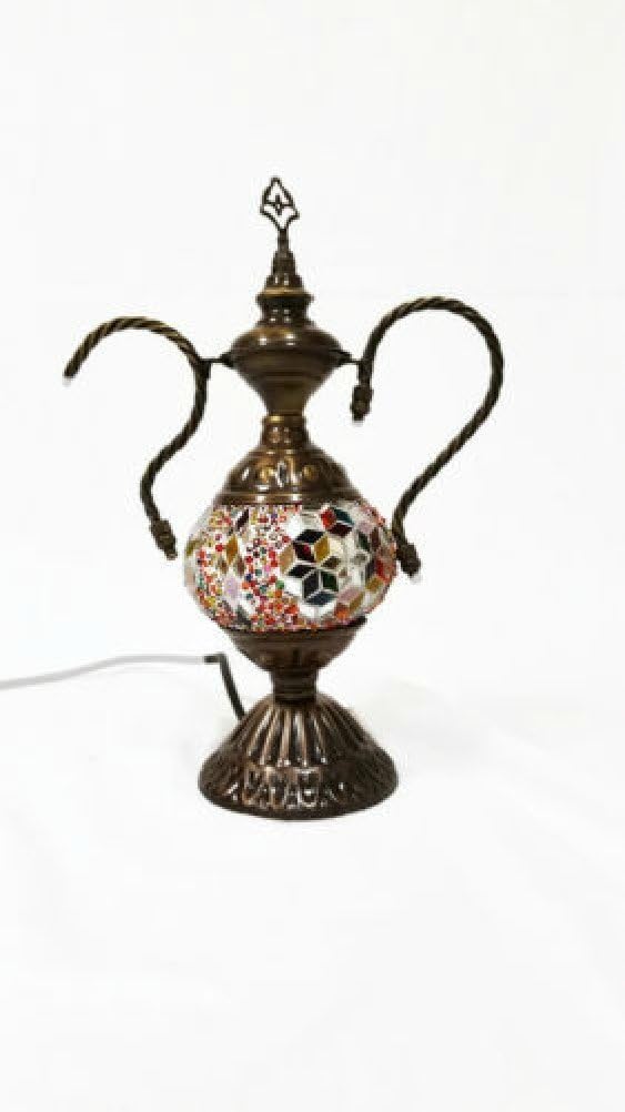New Multicolour Turkish MosaicTeapot Kettle Style Table lamp Desk Lamp