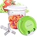 Food Chopper - KITEASY Vegetable Chopper Cutter Handheld Mixer Blender Processor For Veggie, Fruit, Onion, Salad, Nuts, Herbs, Dicer, 3 Stainless Steel Blades, Blade Case, Non-slip base, 730ml, Green