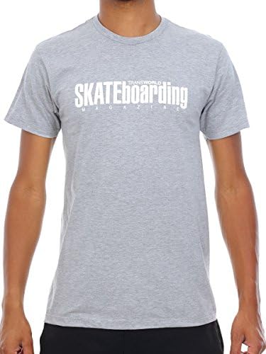 Transworld Skateboarding Heather Tws Classic Logo T-Shirt (L , Grey)