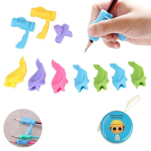 image for Eletorot Pencil Grips, Silicone Pencil Holder, Handle writing aid, wri