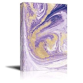 Canvas Wall Art - Purple and Gold Waves - Giclee Print Gallery Wrap Modern Home Art Ready to Hang - 12x18 inches