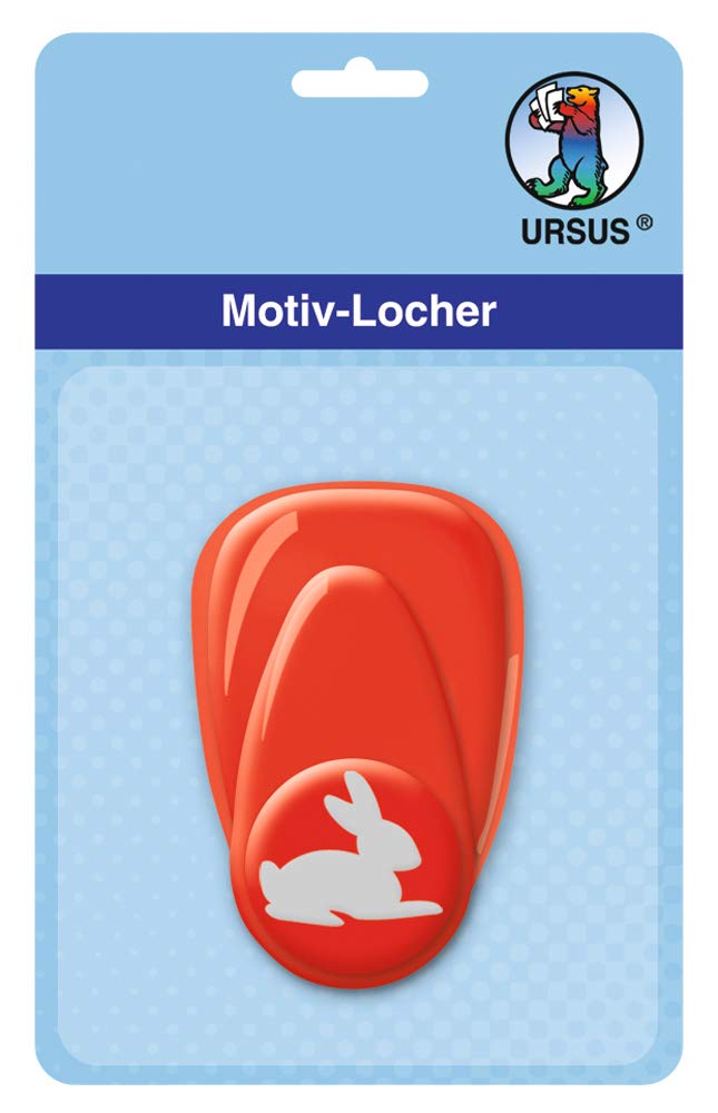 Ursus Hole punch with lever, small, rabbit, approx. 16 mm, red